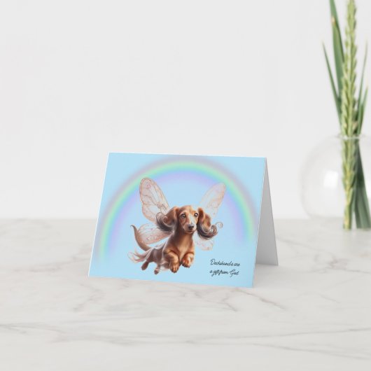 Flying Dachshund-Wenskaart Kaart (Voorkant)
