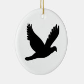 Flying Dove Silhouette Keramisch Ornament (Rechts)