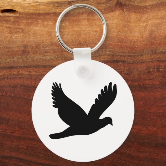 Flying Dove Silhouette Sleutelhanger (Voorkant)
