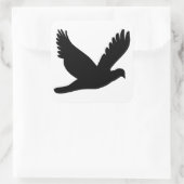 Flying Dove Silhouette Vierkante Sticker (Tas)