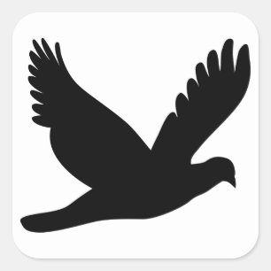 Flying Dove Silhouette Vierkante Sticker