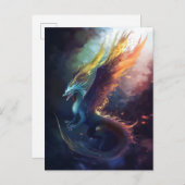 Flying Dragon Colorful Fantasy Art Briefkaart (Voorkant / Achterkant)