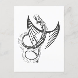 Flying Dragon in dark gray and white Briefkaart