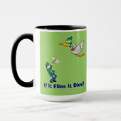 Flying Duck en Hunter Cartoon Mok (Links)
