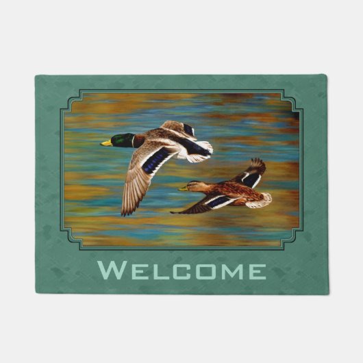 Flying Ducks Zee Mist Green Deurmat (Voorkant)