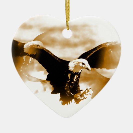 Flying Eagle Keramisch Ornament (Voorkant)