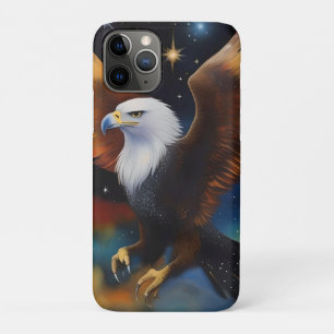Flying Eagle kleurrijke kosmische kunst, iPhone 11 Pro Hoesje