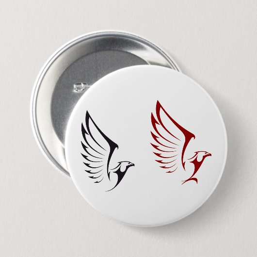 Flying Eagles Bold Bird Illustration Ronde Button 7,6 Cm (Voorkant /achterkant)