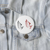 Flying Eagles Bold Bird Illustration Ronde Button 7,6 Cm (In situ)