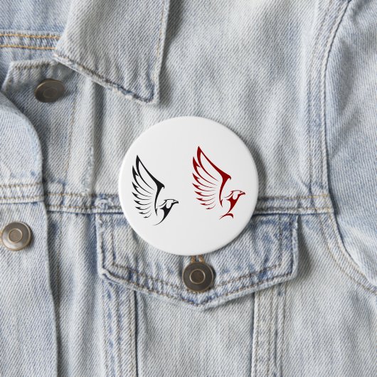 Flying Eagles Bold Bird Illustration Ronde Button 7,6 Cm (In situ)
