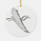 Flying Egret Keramisch Ornament (Voorkant)