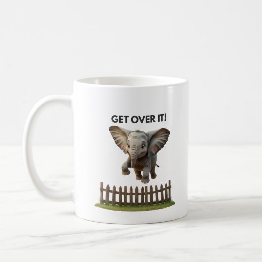 Flying Elephant Mug – Get Over It (Gauche)