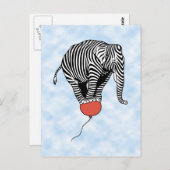 FLying Elephant Zebra Briefkaart (Voorkant / Achterkant)