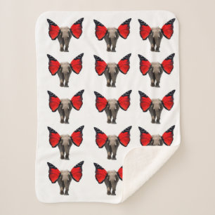 Flying Elephants Sherpa Blanket Deken