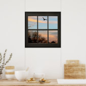 Flying Faux Window Illusion 24x24 Black Poster (Keuken)
