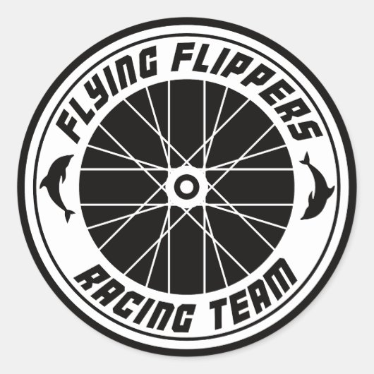Flying Flippers Racing - Aufkleber Rund Ronde Sticker (Voorkant)