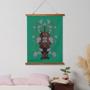 Flying Fox Jade Wood Topped Tapestry Hangend Wandkleed