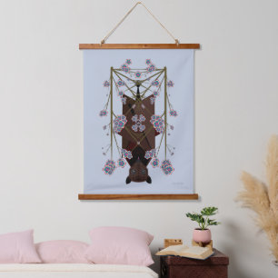 Flying Fox Sky Blue Wood Bovenste Tapestry Hangend Wandkleed
