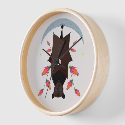 Flying Fox Wood Framed Clock (Hoek)