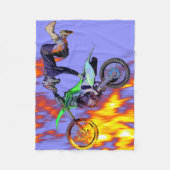 Flying Freestyle Motocross Rider Fleece Deken (Voorkant)