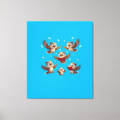 "Flying Funny Owls – Disney Cartoon Style" Canvas Afdruk (Voorkant)