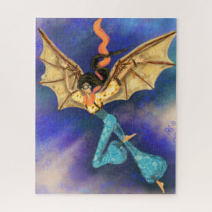 Flying Girl with Wings Puzzle Imaginaire - Dessin