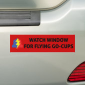 Flying Go Cups Bumpersticker (Op auto)