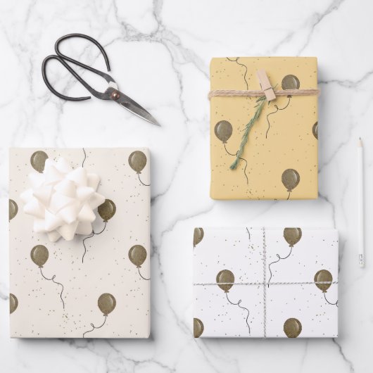 Flying Gold Balloons Inpakpapier Vel (Voorkant)