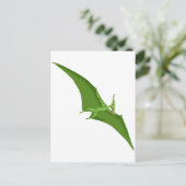 Flying Green Pterodactyl Briefkaart (Staand voorkant)