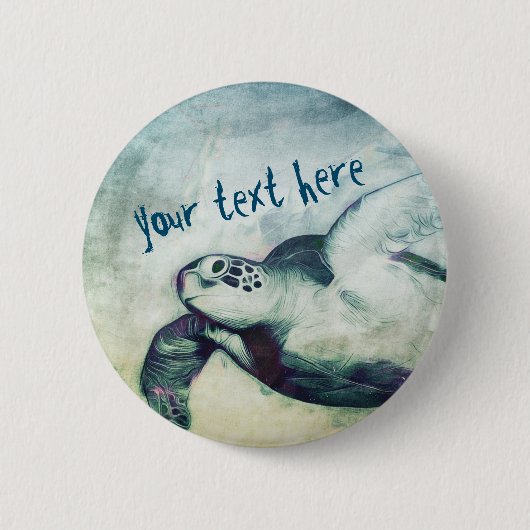 Flying Green Zee Turtle | Button Pin (Voorkant)