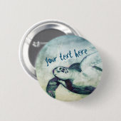 Flying Green Zee Turtle | Button Pin (Voorkant /achterkant)