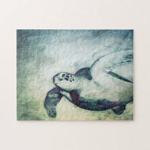Flying Green Zee Turtle Puzzle Legpuzzel