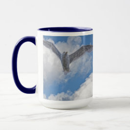 Flying Gull & Clouds Wildlife Birdlover Gift Mok