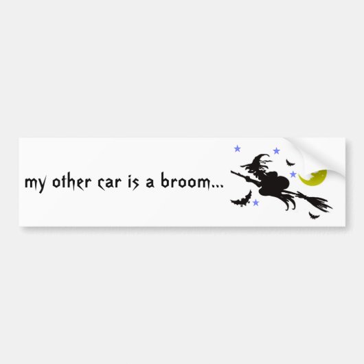 Flying Halloween Witch Bumpersticker (Voorkant)