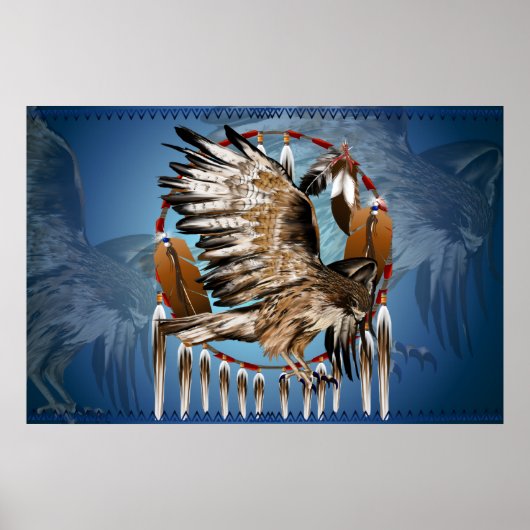 Flying Hawk Dreamweaver Print (Voorkant)