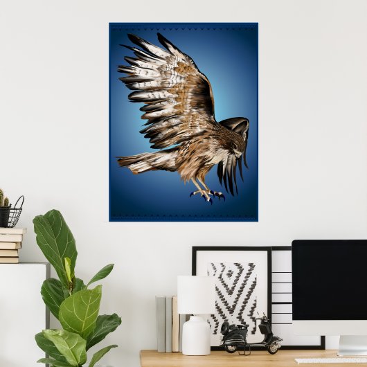 Flying Hawk Print (Thuiskantoor)