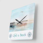 Flying High at Low Tide Vierkante Klok (Hoek)