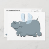 Flying Hippo Briefkaart (Voorkant / Achterkant)