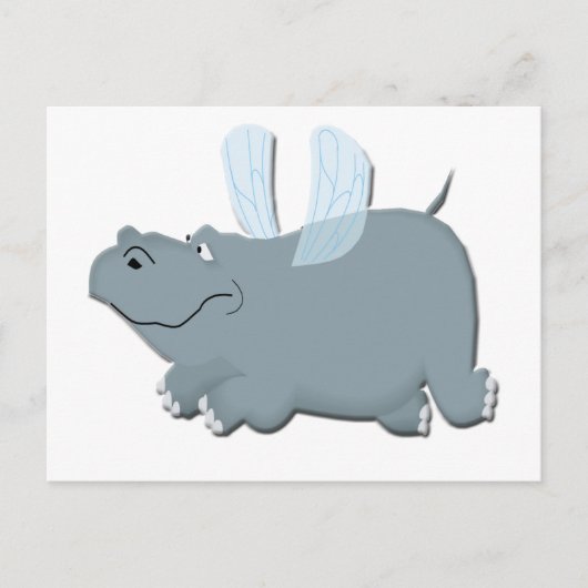 Flying Hippo Briefkaart (Voorkant)