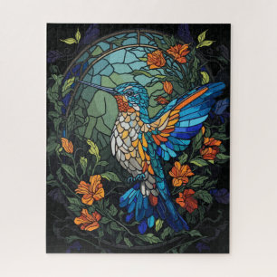 Flying Humming Bird Kleurrijk Glas in lood Legpuzzel