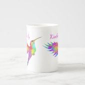 Flying Hummingbird Custom Name Bone China Mok (Voorkant)