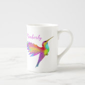Flying Hummingbird Custom Name Bone China Mok (Rechts)