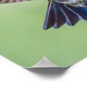 Flying Hummingbird Paars, Green & Blue Poster (Hoek)