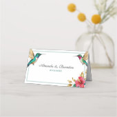 Flying Hummingbirds Red Tropical Flower Wedding (Achterkant)