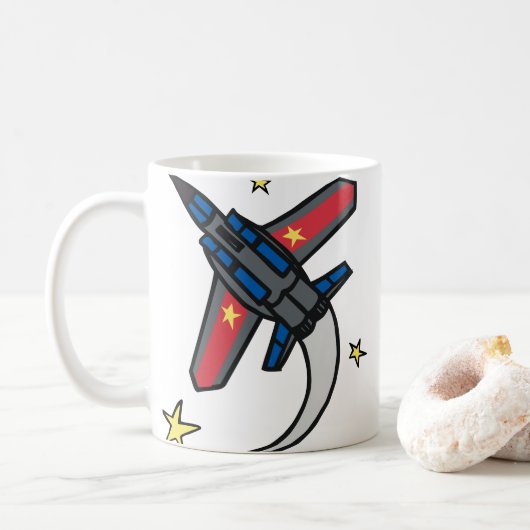 Flying Jet Plane Koffiemok (Met donut)
