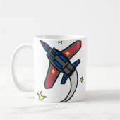 Flying Jet Plane Koffiemok (Links)