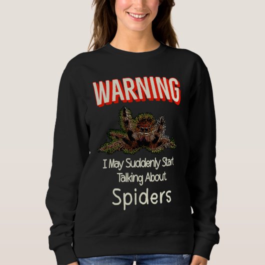 Flying Jumping Spider Warning Spooder Mom Spooder  Trui (Voorkant)