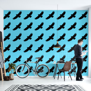 Flying Kale Eagle Custom Kleur Blauw Behang