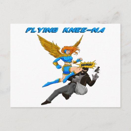 Flying Knee-Na Briefkaart (Voorkant)