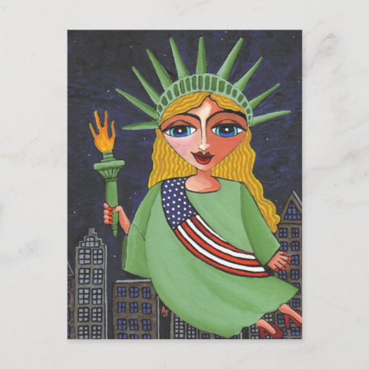 Flying Lady Liberty - briefkaart (Voorkant)